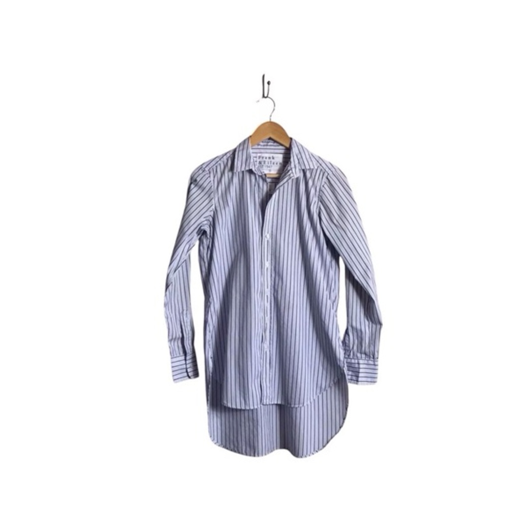 Frank &‎ Eileen Small Grayson Button Down Shirt Cotton Blue White Stripe Relaxed
